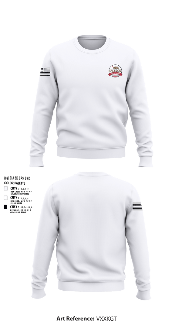 Crew Neck Sweatshirt, California State Guard San Jose, National Guard, Teamtime, Team time, sublimation, custom sports apparel, team uniforms, spirit wear, spiritwear, sports uniforms, custom shirts, team store, custom team store, fundraiser sports, apparel fundraiser