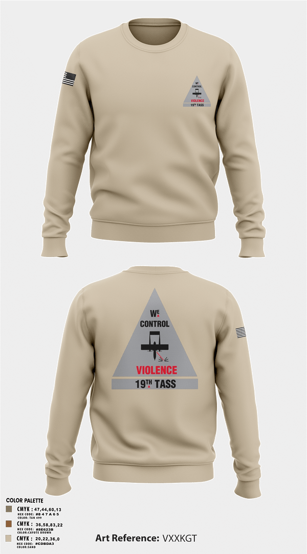 Crew Neck Sweatshirt, 19th TASS, Air Force, Teamtime, Team time, sublimation, custom sports apparel, team uniforms, spirit wear, spiritwear, sports uniforms, custom shirts, team store, custom team store, fundraiser sports, apparel fundraiser