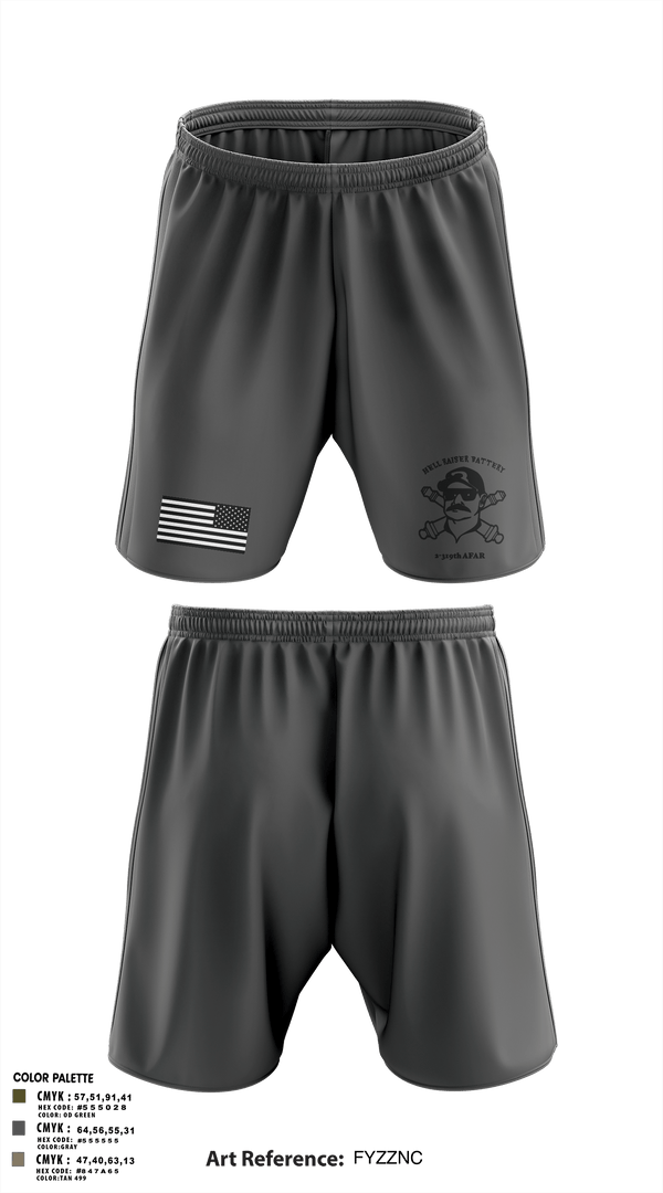 Athletic Shorts With Pockets, HHB 2-319 AFAR, Army, Teamtime, Team time, sublimation, custom sports apparel, team uniforms, spirit wear, spiritwear, sports uniforms, custom shirts, team store, custom team store, fundraiser sports, apparel fundraiser