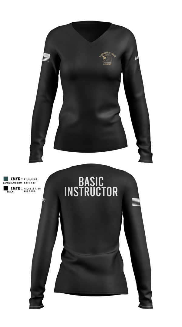 Women's Long Sleeve Vneck Shirt, Academy-Basic Unit, Police, Teamtime, Team time, sublimation, custom sports apparel, team uniforms, spirit wear, spiritwear, sports uniforms, custom shirts, team store, custom team store, fundraiser sports, apparel fundraiser