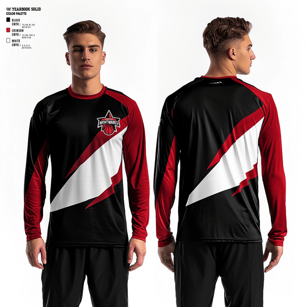 Long Sleeve Performance Shirt, Springfield nightmares, Men's Basketball, Teamtime, Team time, sublimation, custom sports apparel, team uniforms, spirit wear, spiritwear, sports uniforms, custom shirts, team store, custom team store, fundraiser sports, apparel fundraiser