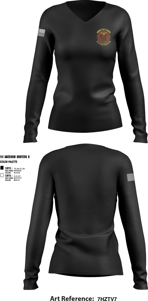 Women's Long Sleeve Vneck Shirt, ACC FARP, Air Force, Teamtime, Team time, sublimation, custom sports apparel, team uniforms, spirit wear, spiritwear, sports uniforms, custom shirts, team store, custom team store, fundraiser sports, apparel fundraiser