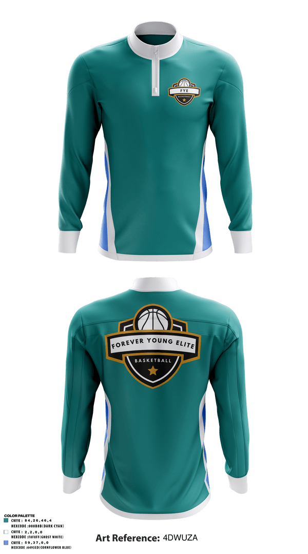 Quarter Zip Jacket, Forever young elite, Men's Basketball, Teamtime, Team time, sublimation, custom sports apparel, team uniforms, spirit wear, spiritwear, sports uniforms, custom shirts, team store, custom team store, fundraiser sports, apparel fundraiser
