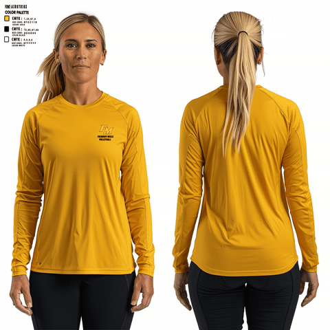 Women's Long Sleeve Vneck Shirt, Fremont-Mills High School Volleyball, Women's Volleyball, Teamtime, Team time, sublimation, custom sports apparel, team uniforms, spirit wear, spiritwear, sports uniforms, custom shirts, team store, custom team store, fundraiser sports, apparel fundraiser