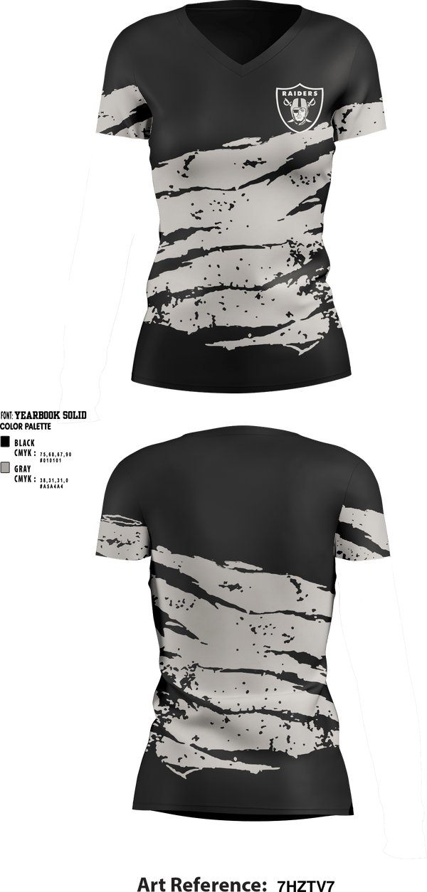 Women's Short Sleeve Vneck Shirt, Drexel Hill Raiders, Spirit Store, Teamtime, Team time, sublimation, custom sports apparel, team uniforms, spirit wear, spiritwear, sports uniforms, custom shirts, team store, custom team store, fundraiser sports, apparel fundraiser