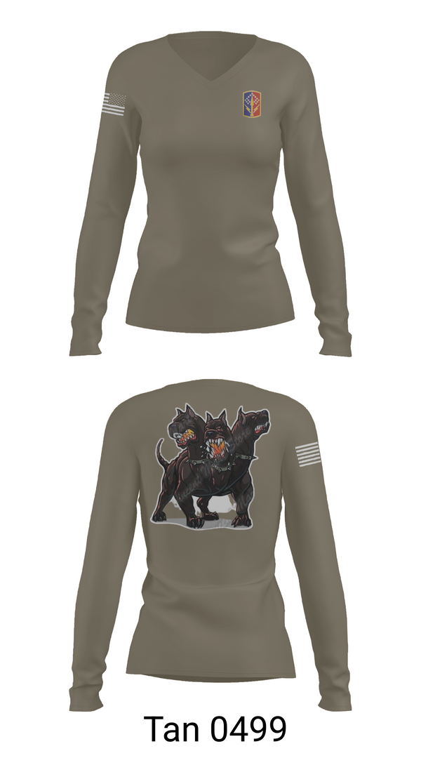 Women's Long Sleeve Vneck Shirt, 1-174th ADA RGT, , Teamtime, Team time, sublimation, custom sports apparel, team uniforms, spirit wear, spiritwear, sports uniforms, custom shirts, team store, custom team store, fundraiser sports, apparel fundraiser