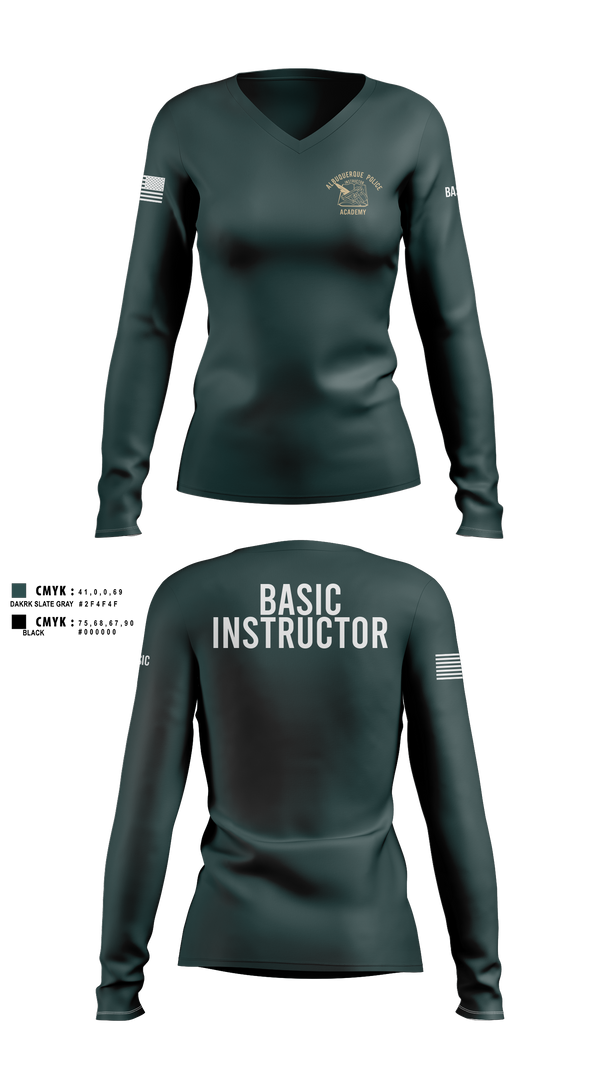 Women's Long Sleeve Vneck Shirt, Academy-Basic Unit, Police, Teamtime, Team time, sublimation, custom sports apparel, team uniforms, spirit wear, spiritwear, sports uniforms, custom shirts, team store, custom team store, fundraiser sports, apparel fundraiser