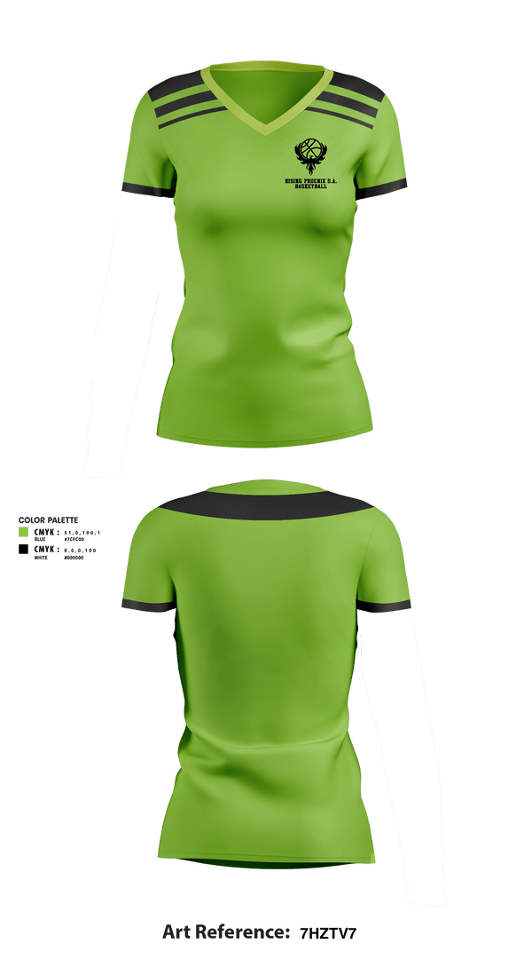 Women's Short Sleeve Vneck Shirt, Rising Phoenix S.A., Men's Basketball, Teamtime, Team time, sublimation, custom sports apparel, team uniforms, spirit wear, spiritwear, sports uniforms, custom shirts, team store, custom team store, fundraiser sports, apparel fundraiser
