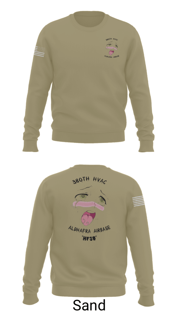 Crew Neck Sweatshirt, 380th HVAC, , Teamtime, Team time, sublimation, custom sports apparel, team uniforms, spirit wear, spiritwear, sports uniforms, custom shirts, team store, custom team store, fundraiser sports, apparel fundraiser