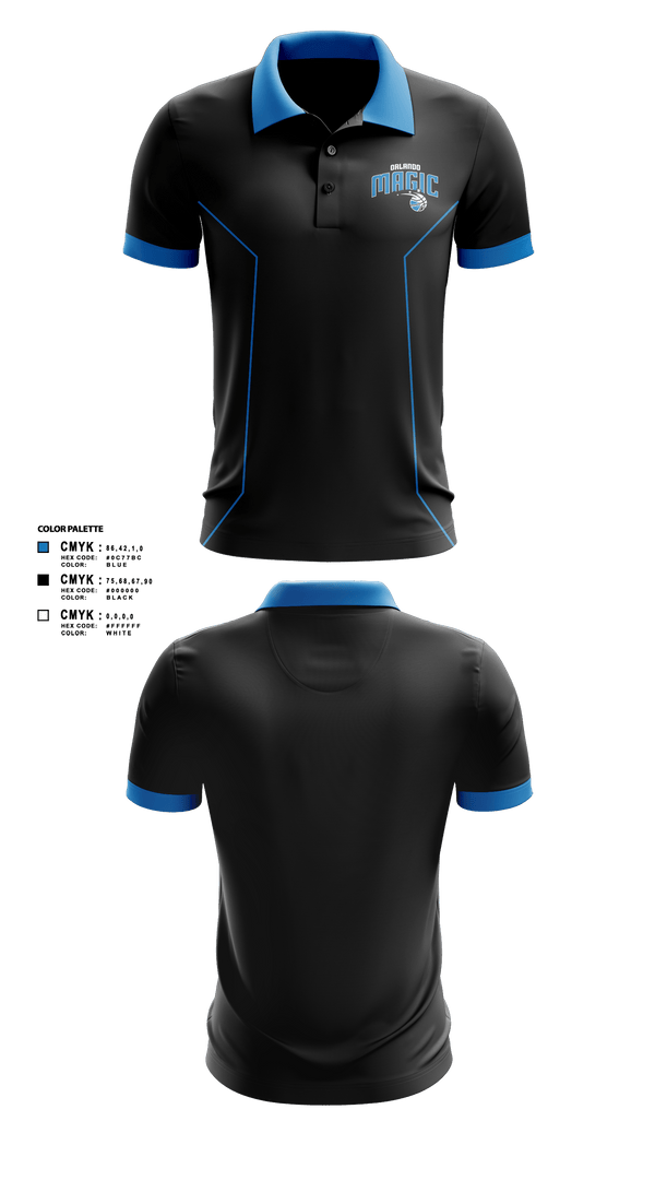 Short Sleeve Performance Polo, Magic, Men's Basketball, Teamtime, Team time, sublimation, custom sports apparel, team uniforms, spirit wear, spiritwear, sports uniforms, custom shirts, team store, custom team store, fundraiser sports, apparel fundraiser