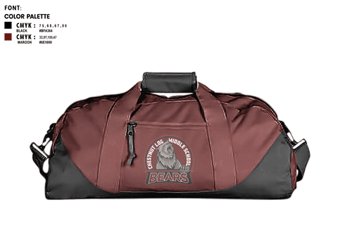 Duffle Bag, Chestnut Log Middle School, , Teamtime, Team time, sublimation, custom sports apparel, team uniforms, spirit wear, spiritwear, sports uniforms, custom shirts, team store, custom team store, fundraiser sports, apparel fundraiser