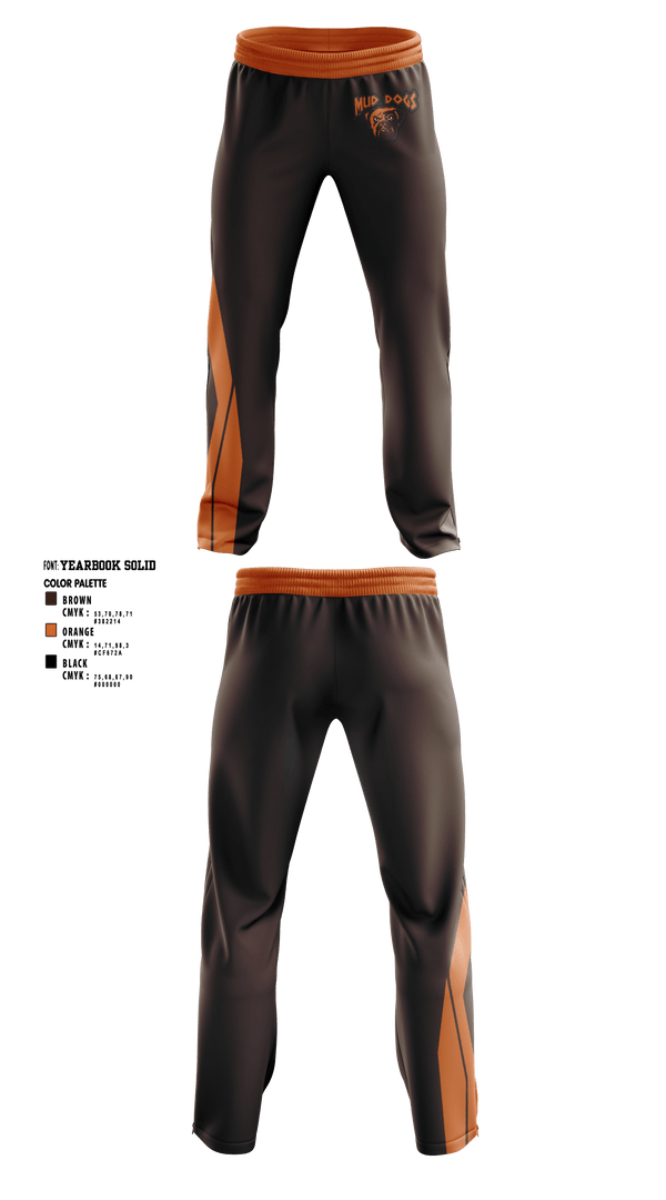 Sweatpants, Mud dogs, Football, Teamtime, Team time, sublimation, custom sports apparel, team uniforms, spirit wear, spiritwear, sports uniforms, custom shirts, team store, custom team store, fundraiser sports, apparel fundraiser