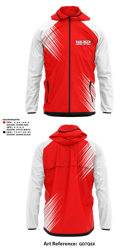 Windbreaker, Harlingen Cardinal Softball, Softball, Teamtime, Team time, sublimation, custom sports apparel, team uniforms, spirit wear, spiritwear, sports uniforms, custom shirts, team store, custom team store, fundraiser sports, apparel fundraiser