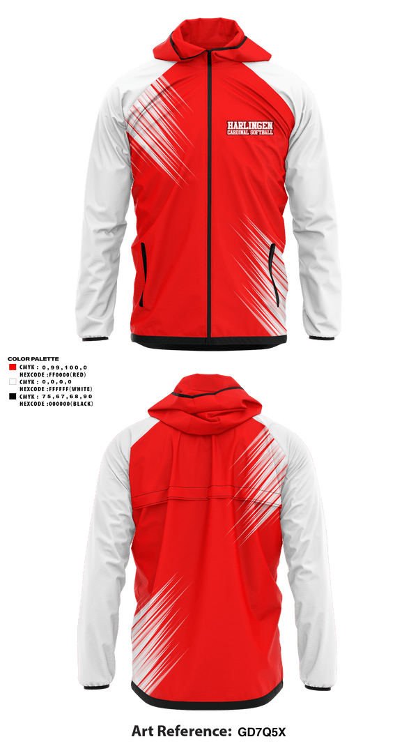 Windbreaker, Harlingen Cardinal Softball, Softball, Teamtime, Team time, sublimation, custom sports apparel, team uniforms, spirit wear, spiritwear, sports uniforms, custom shirts, team store, custom team store, fundraiser sports, apparel fundraiser