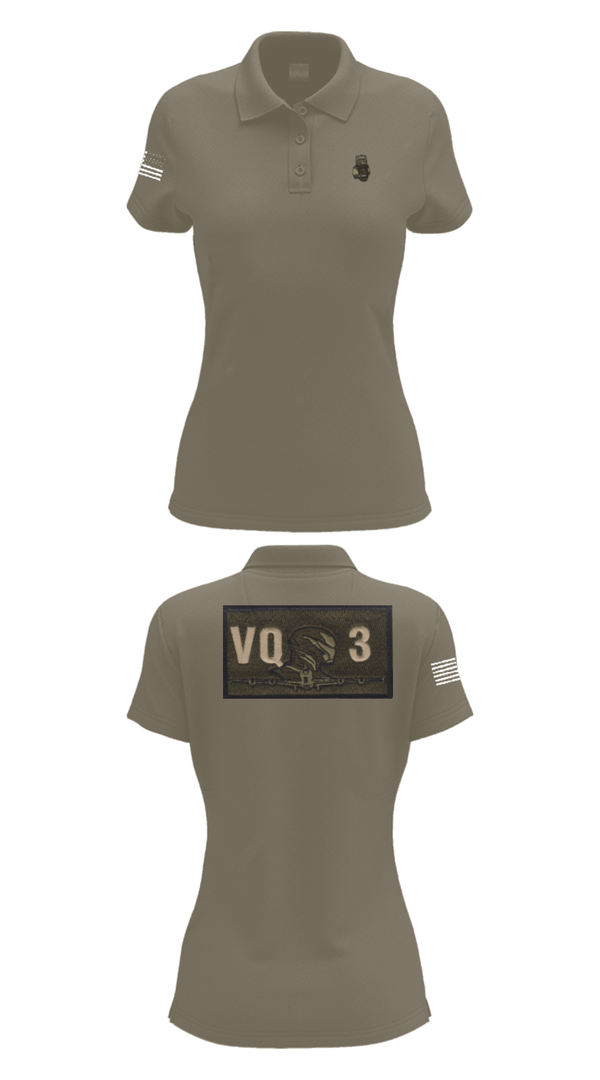 Women's Short Sleeve Performance Polo, VQ-3 DET TRVS, Navy, Teamtime, Team time, sublimation, custom sports apparel, team uniforms, spirit wear, spiritwear, sports uniforms, custom shirts, team store, custom team store, fundraiser sports, apparel fundraiser