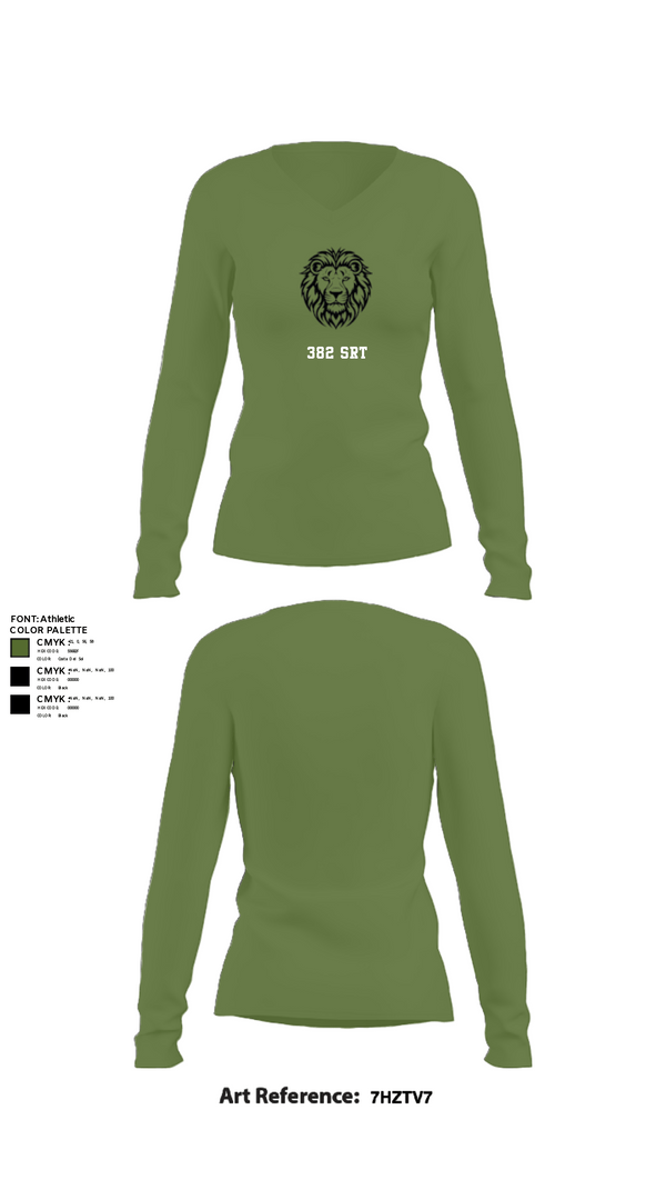 Women's Long Sleeve Vneck Shirt, 382 SRT, Army, Teamtime, Team time, sublimation, custom sports apparel, team uniforms, spirit wear, spiritwear, sports uniforms, custom shirts, team store, custom team store, fundraiser sports, apparel fundraiser