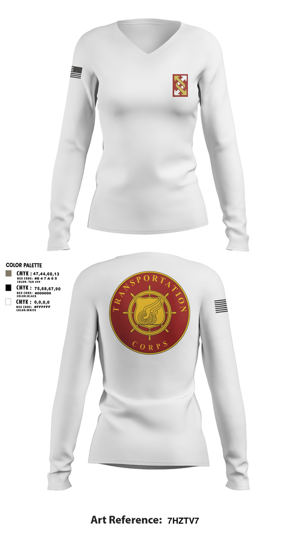 Women's Long Sleeve Vneck Shirt, 993rd Transportation Company, Army, Teamtime, Team time, sublimation, custom sports apparel, team uniforms, spirit wear, spiritwear, sports uniforms, custom shirts, team store, custom team store, fundraiser sports, apparel fundraiser