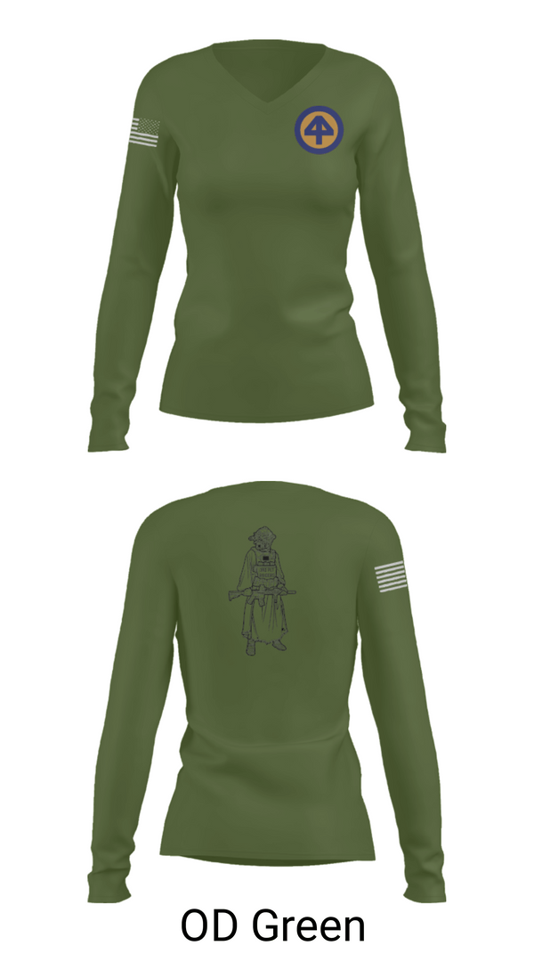 Women's Long Sleeve Vneck Shirt, A Co 1/1-114thA Co 1-114th INF, Army, Teamtime, Team time, sublimation, custom sports apparel, team uniforms, spirit wear, spiritwear, sports uniforms, custom shirts, team store, custom team store, fundraiser sports, apparel fundraiser