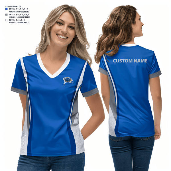 Women's Short Sleeve Vneck Shirt, Wheatland youth football and cheer, Football, Teamtime, Team time, sublimation, custom sports apparel, team uniforms, spirit wear, spiritwear, sports uniforms, custom shirts, team store, custom team store, fundraiser sports, apparel fundraiser