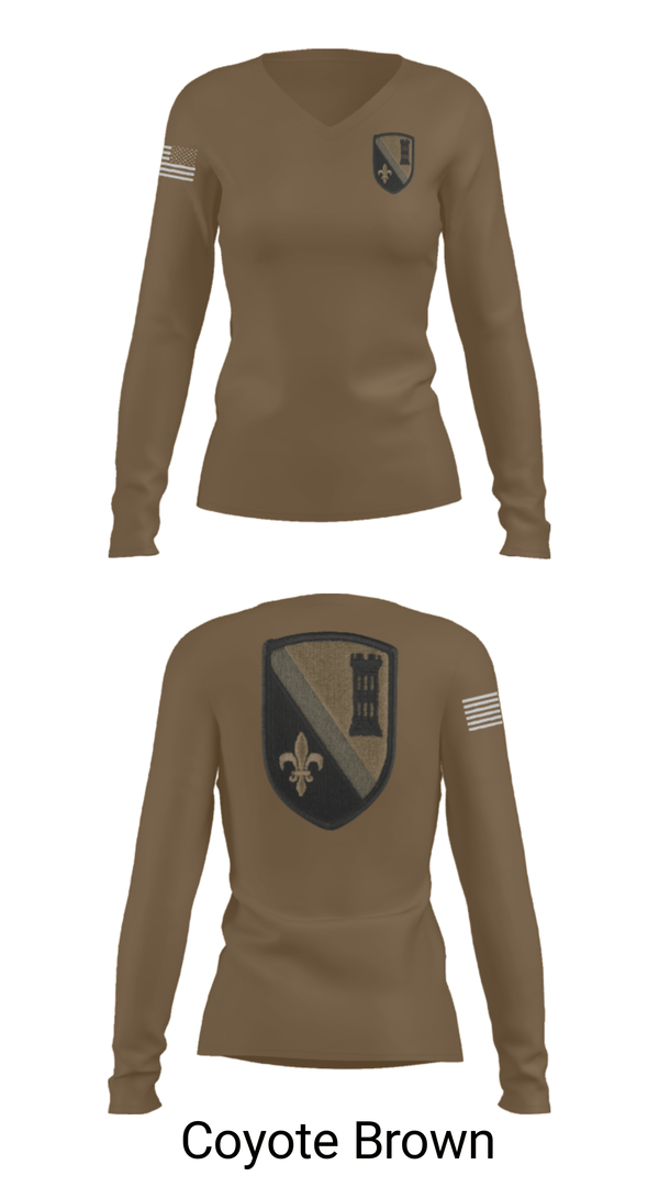 Women's Long Sleeve Vneck Shirt, 844th ECC, National Guard, Teamtime, Team time, sublimation, custom sports apparel, team uniforms, spirit wear, spiritwear, sports uniforms, custom shirts, team store, custom team store, fundraiser sports, apparel fundraiser