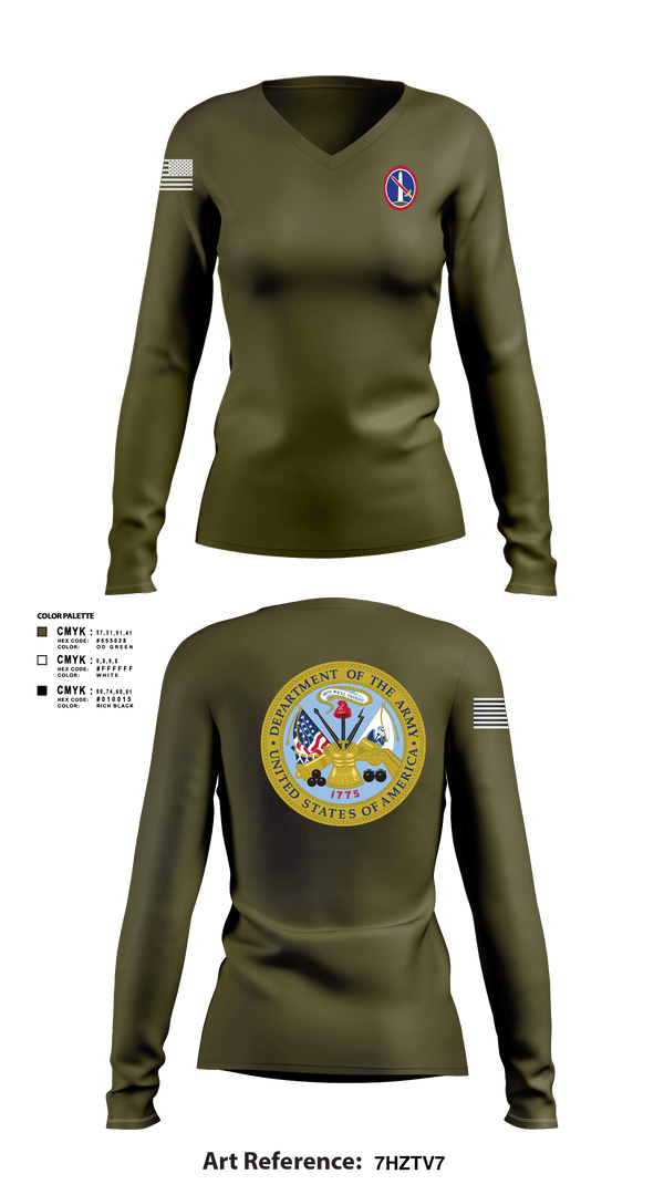 Women's Long Sleeve Vneck Shirt, MDW, Army, Teamtime, Team time, sublimation, custom sports apparel, team uniforms, spirit wear, spiritwear, sports uniforms, custom shirts, team store, custom team store, fundraiser sports, apparel fundraiser