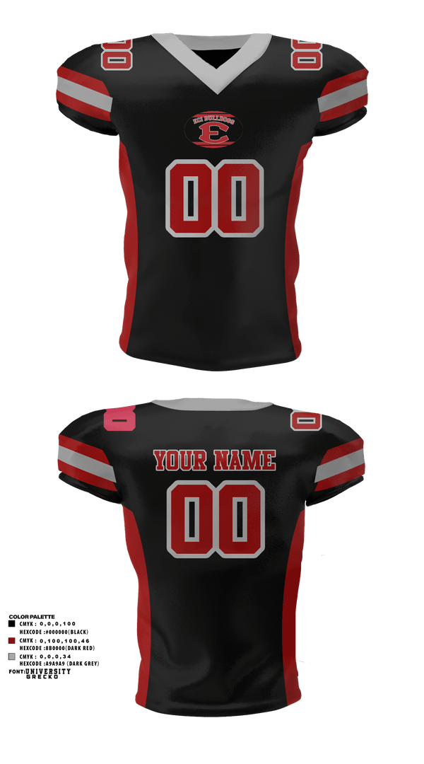 Football Jersey, E.C.I.BULLDOGS, Football, Teamtime, Team time, sublimation, custom sports apparel, team uniforms, spirit wear, spiritwear, sports uniforms, custom shirts, team store, custom team store, fundraiser sports, apparel fundraiser