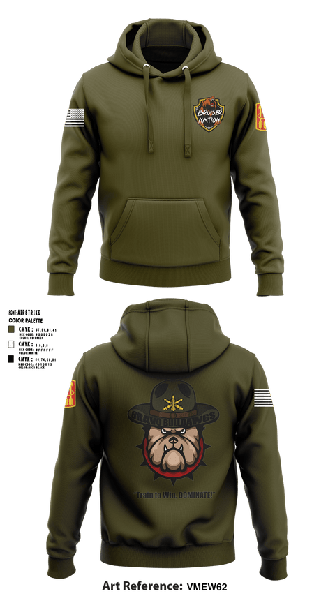 Hoodie, 13TH Missile Defense BatteryB/3-6 ADA BNBravo Bulldawgs, Army, Teamtime, Team time, sublimation, custom sports apparel, team uniforms, spirit wear, spiritwear, sports uniforms, custom shirts, team store, custom team store, fundraiser sports, apparel fundraiser