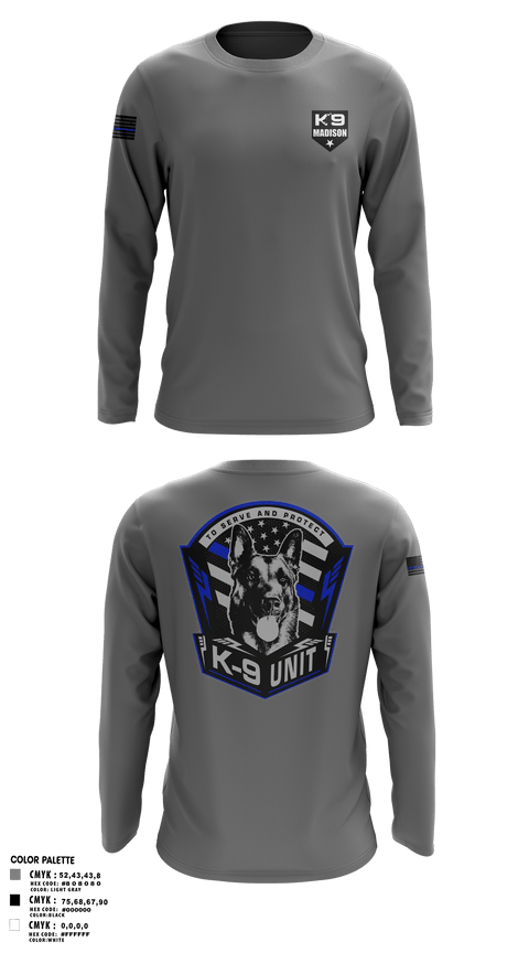 Long Sleeve Performance Polo, K-9, , Teamtime, Team time, sublimation, custom sports apparel, team uniforms, spirit wear, spiritwear, sports uniforms, custom shirts, team store, custom team store, fundraiser sports, apparel fundraiser
