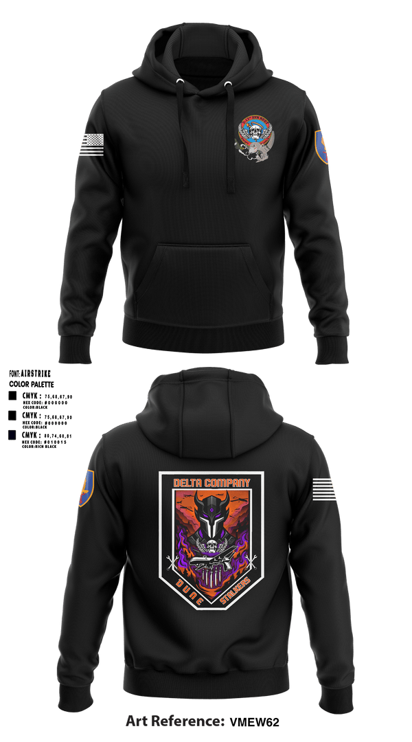 Hoodie, Delta Co, 2-13th AVN REGT_CADRE, Army, Teamtime, Team time, sublimation, custom sports apparel, team uniforms, spirit wear, spiritwear, sports uniforms, custom shirts, team store, custom team store, fundraiser sports, apparel fundraiser