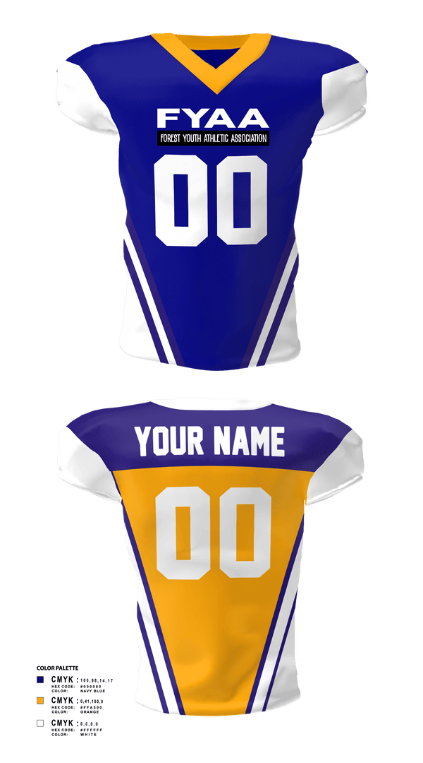 Football Jersey, Forest Youth Athletic Association Football, Football, Teamtime, Team time, sublimation, custom sports apparel, team uniforms, spirit wear, spiritwear, sports uniforms, custom shirts, team store, custom team store, fundraiser sports, apparel fundraiser