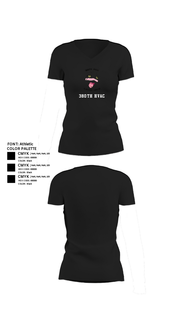Women's Short Sleeve Vneck Shirt, 380th HVAC, , Teamtime, Team time, sublimation, custom sports apparel, team uniforms, spirit wear, spiritwear, sports uniforms, custom shirts, team store, custom team store, fundraiser sports, apparel fundraiser