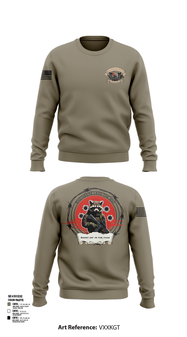 Crew Neck Sweatshirt, 441st Engineer Company, Army, Teamtime, Team time, sublimation, custom sports apparel, team uniforms, spirit wear, spiritwear, sports uniforms, custom shirts, team store, custom team store, fundraiser sports, apparel fundraiser
