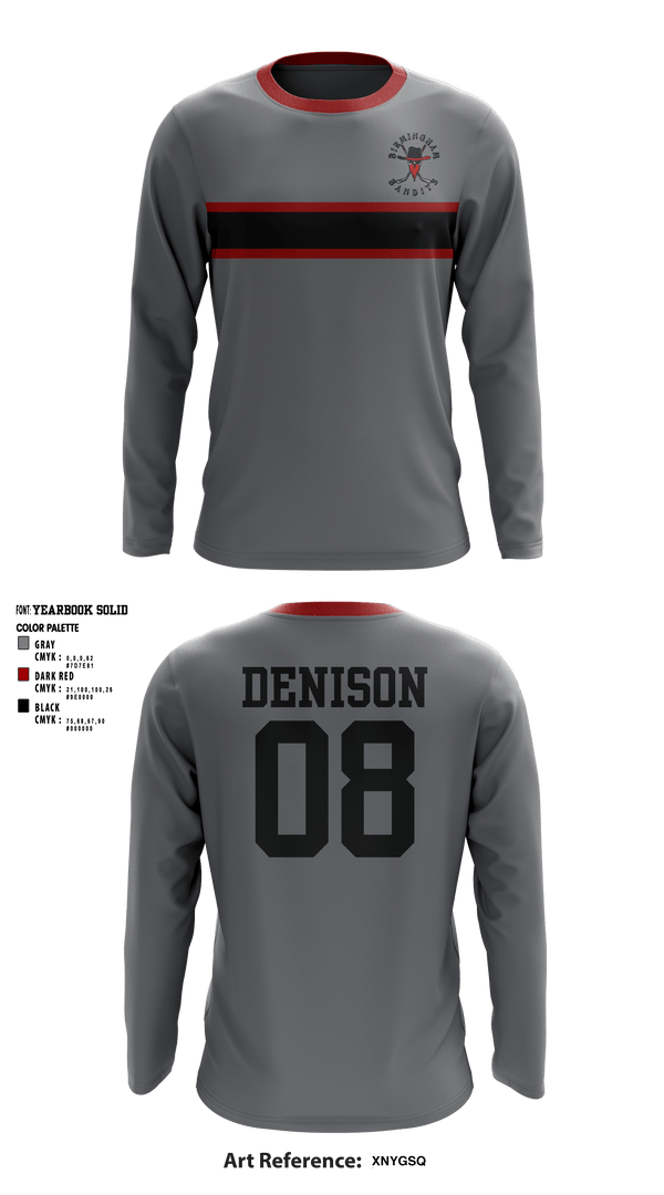 Long Sleeve Performance Shirt, Birmingham Bandits, Ice Hockey, Teamtime, Team time, sublimation, custom sports apparel, team uniforms, spirit wear, spiritwear, sports uniforms, custom shirts, team store, custom team store, fundraiser sports, apparel fundraiser
