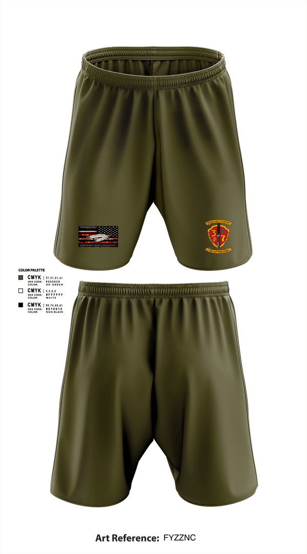 Athletic Shorts With Pockets, 3/7 India Co. Wpns Plt, Marines, Teamtime, Team time, sublimation, custom sports apparel, team uniforms, spirit wear, spiritwear, sports uniforms, custom shirts, team store, custom team store, fundraiser sports, apparel fundraiser