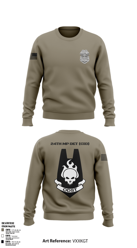 Crew Neck Sweatshirt, 24th MP DET CID, Army, Teamtime, Team time, sublimation, custom sports apparel, team uniforms, spirit wear, spiritwear, sports uniforms, custom shirts, team store, custom team store, fundraiser sports, apparel fundraiser