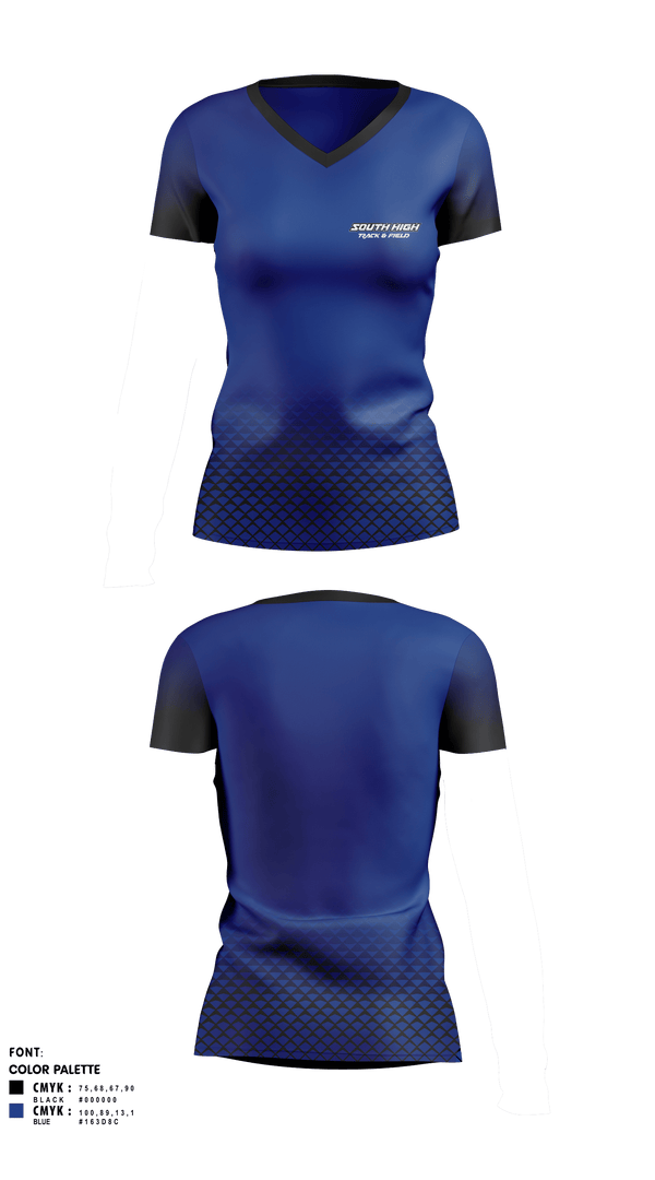 Women's Short Sleeve Vneck Shirt, south high, Track & Field, Teamtime, Team time, sublimation, custom sports apparel, team uniforms, spirit wear, spiritwear, sports uniforms, custom shirts, team store, custom team store, fundraiser sports, apparel fundraiser