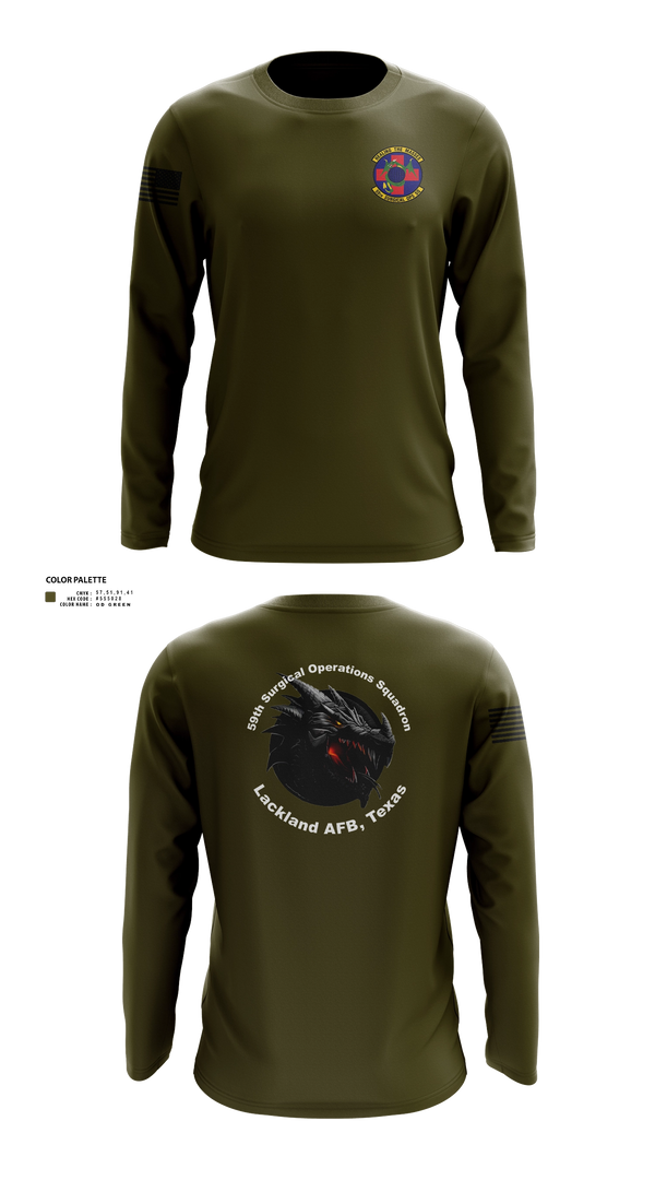 Long Sleeve Performance Shirt, 59th Surgical Operations Squadron, Air Force, Teamtime, Team time, sublimation, custom sports apparel, team uniforms, spirit wear, spiritwear, sports uniforms, custom shirts, team store, custom team store, fundraiser sports, apparel fundraiser
