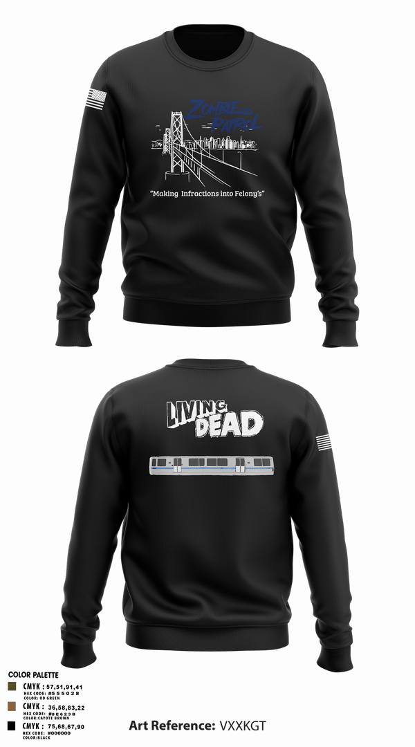 Crew Neck Sweatshirt, Inversed CrewBART PD Fugitive Task Force, Police, Teamtime, Team time, sublimation, custom sports apparel, team uniforms, spirit wear, spiritwear, sports uniforms, custom shirts, team store, custom team store, fundraiser sports, apparel fundraiser