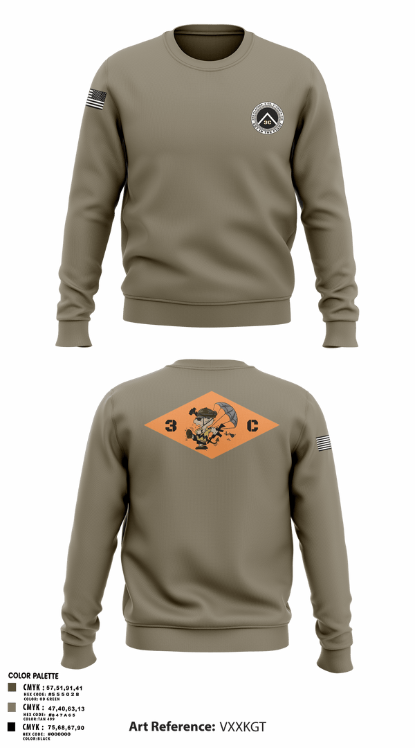 Crew Neck Sweatshirt, 3rd Platoon, CCo, 1-508th PIR, , Teamtime, Team time, sublimation, custom sports apparel, team uniforms, spirit wear, spiritwear, sports uniforms, custom shirts, team store, custom team store, fundraiser sports, apparel fundraiser
