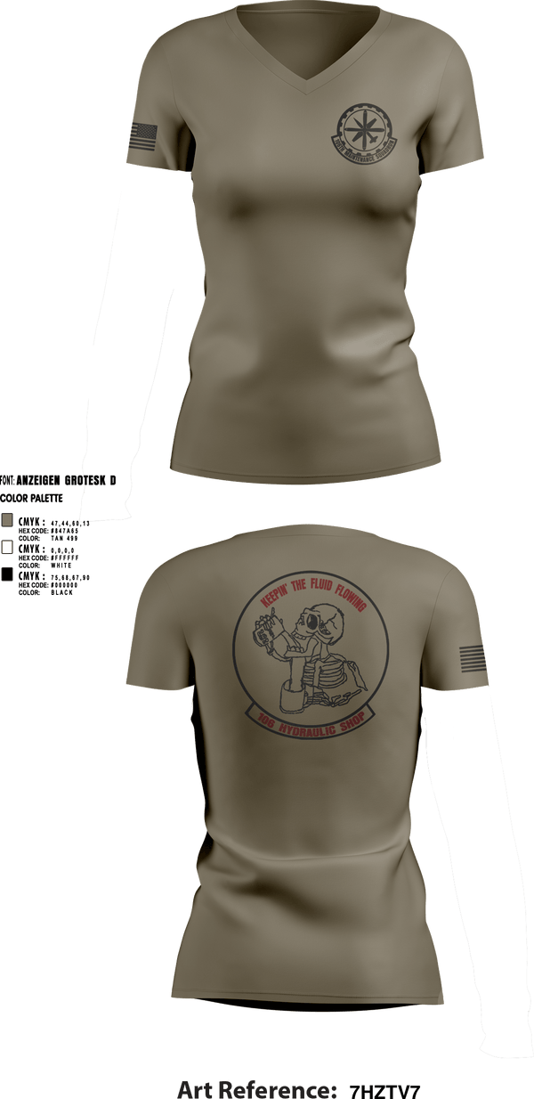 Women's Short Sleeve Vneck Shirt, 106 Hydraulic Shop, Air Force, Teamtime, Team time, sublimation, custom sports apparel, team uniforms, spirit wear, spiritwear, sports uniforms, custom shirts, team store, custom team store, fundraiser sports, apparel fundraiser