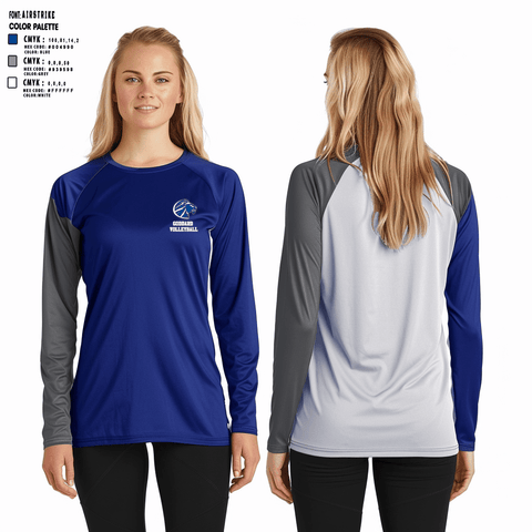 Women's Long Sleeve Vneck Shirt, Goddard High School Volleyball, Women's Volleyball, Teamtime, Team time, sublimation, custom sports apparel, team uniforms, spirit wear, spiritwear, sports uniforms, custom shirts, team store, custom team store, fundraiser sports, apparel fundraiser