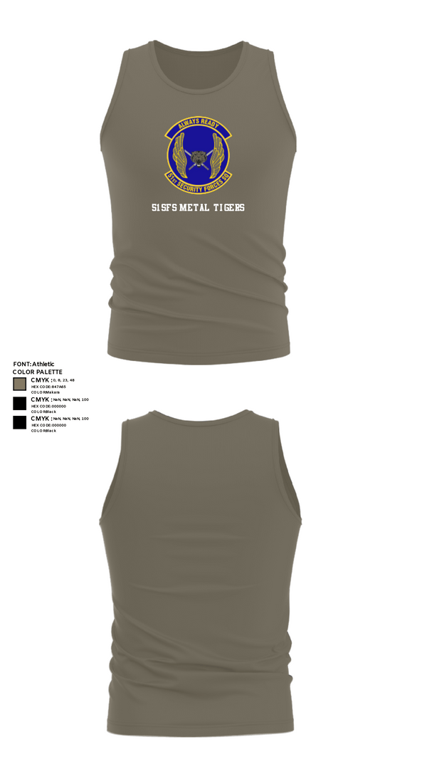 Tank Top, 51SFS Metal Tigers, Air Force, Teamtime, Team time, sublimation, custom sports apparel, team uniforms, spirit wear, spiritwear, sports uniforms, custom shirts, team store, custom team store, fundraiser sports, apparel fundraiser