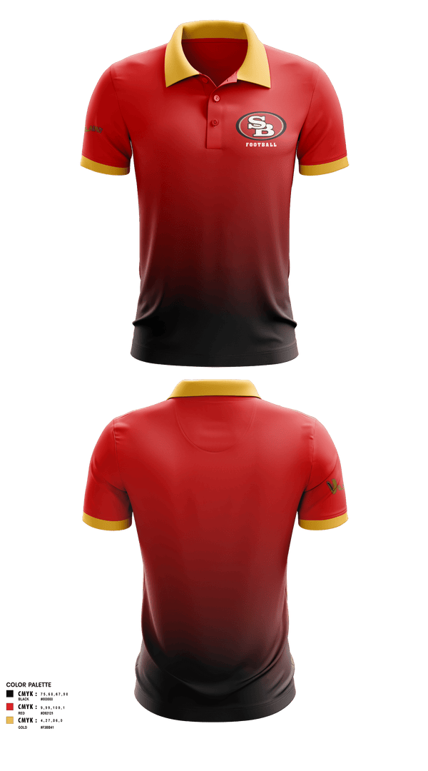 Short Sleeve Performance Polo, Southbay 49ers 9(Villains), Football, Teamtime, Team time, sublimation, custom sports apparel, team uniforms, spirit wear, spiritwear, sports uniforms, custom shirts, team store, custom team store, fundraiser sports, apparel fundraiser