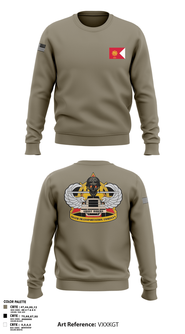 Crew Neck Sweatshirt, 594th transportation, Army, Teamtime, Team time, sublimation, custom sports apparel, team uniforms, spirit wear, spiritwear, sports uniforms, custom shirts, team store, custom team store, fundraiser sports, apparel fundraiser