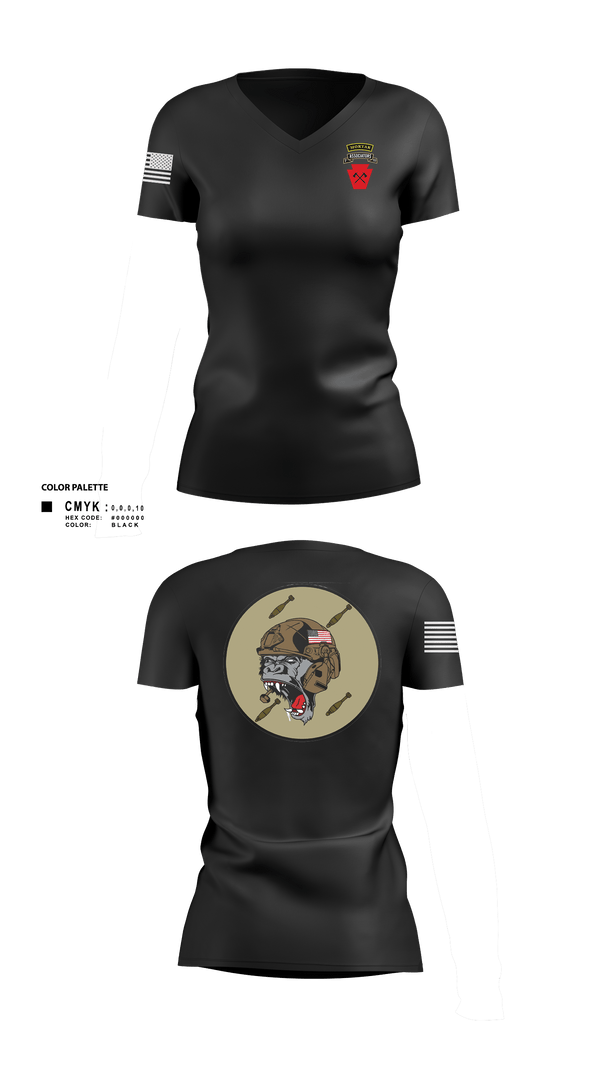 Women's Short Sleeve Vneck Shirt, Aco 1-111th secfor1-111 MTR renew, National Guard, Teamtime, Team time, sublimation, custom sports apparel, team uniforms, spirit wear, spiritwear, sports uniforms, custom shirts, team store, custom team store, fundraiser sports, apparel fundraiser