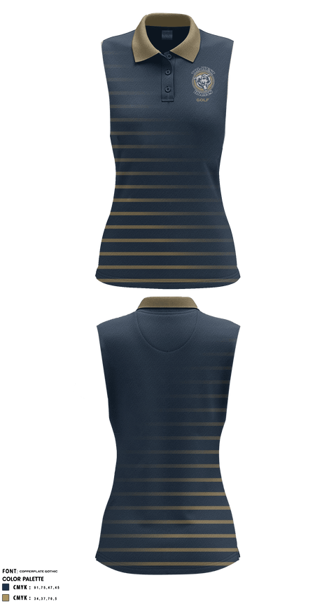Tri-West High School Golf Women's Sleeveless Performance Polo - 1
