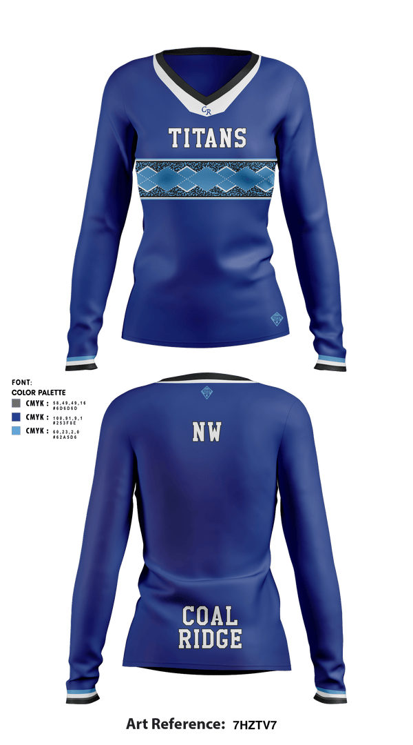 Coal Ridge HS 64723735 Women's Long Sleeve V-neck Shirt - 2