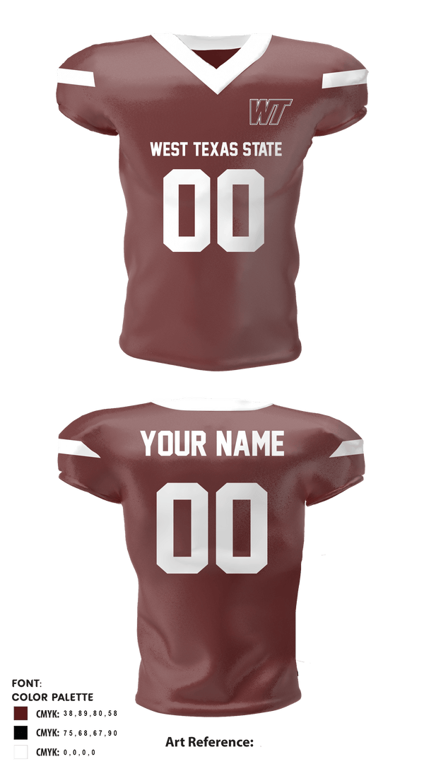 West Texas A&M Buffaloes 79019549 Football Jersey - 2