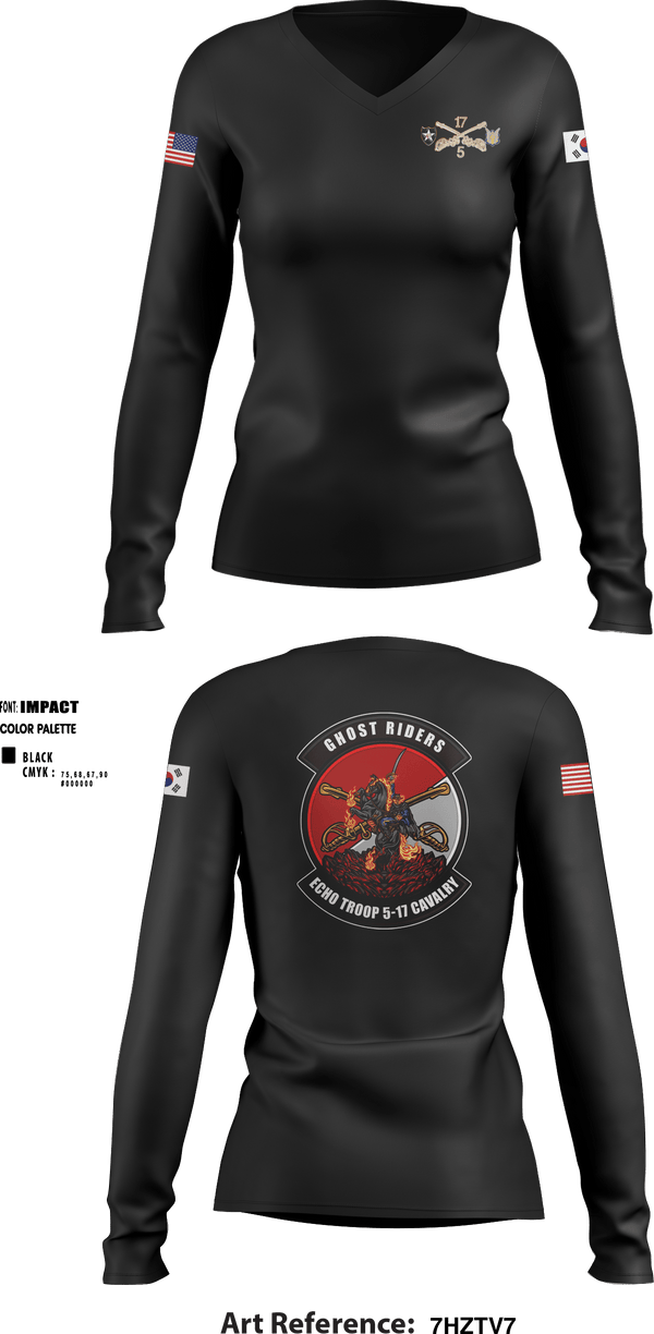 Women's Long Sleeve Vneck Shirt, E/5-17, Army, Teamtime, Team time, sublimation, custom sports apparel, team uniforms, spirit wear, spiritwear, sports uniforms, custom shirts, team store, custom team store, fundraiser sports, apparel fundraiser