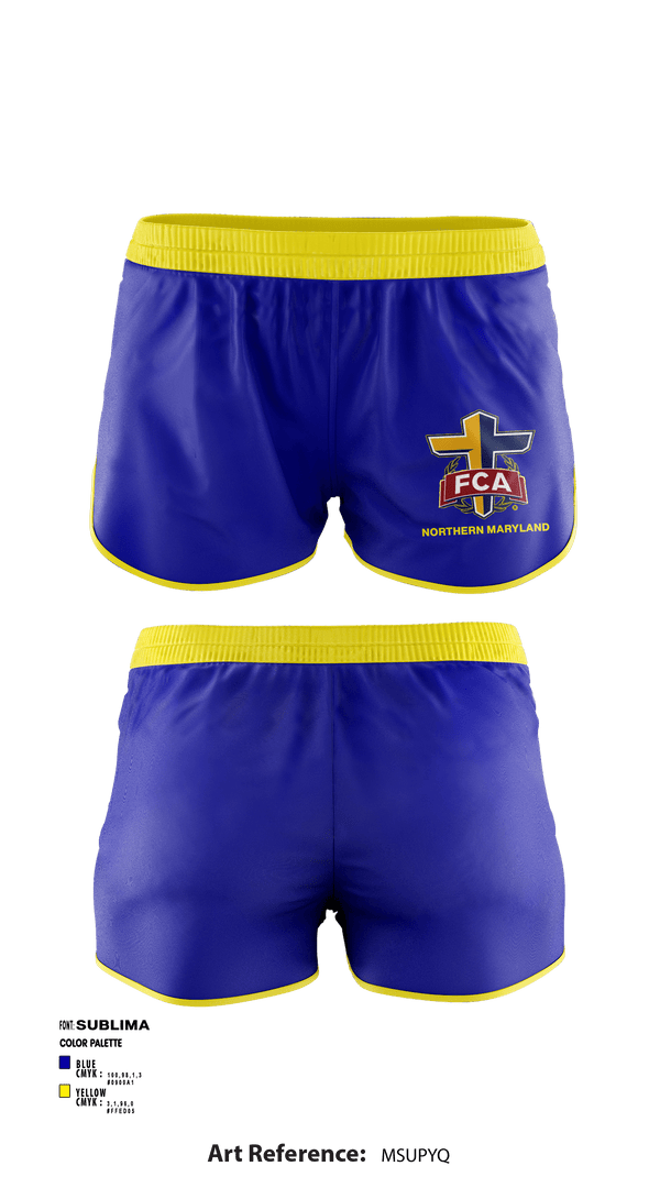 Women's Shorts, Northern Maryland FCA, Spirit Store, Teamtime, Team time, sublimation, custom sports apparel, team uniforms, spirit wear, spiritwear, sports uniforms, custom shirts, team store, custom team store, fundraiser sports, apparel fundraiser